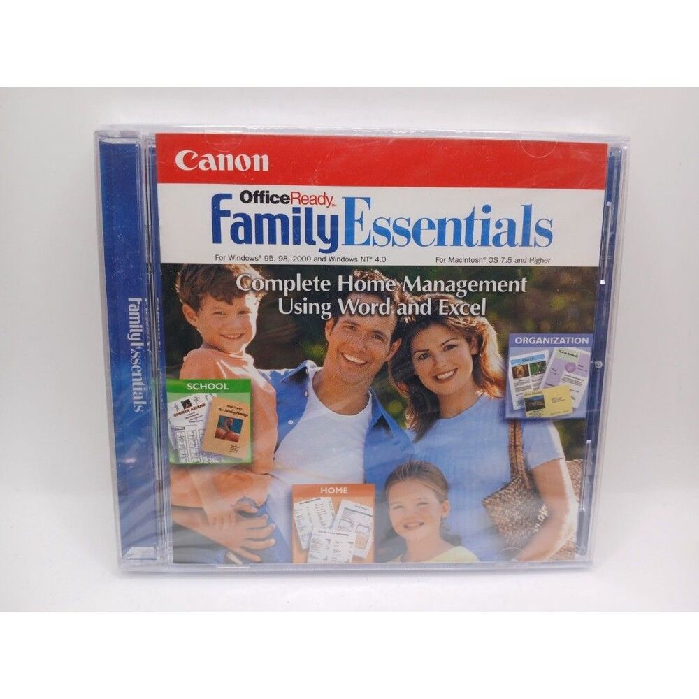 Canon Office Ready Family Essentials Windows 95, 98, NT 4.0 CD-ROM 2000 Mac 7.5+